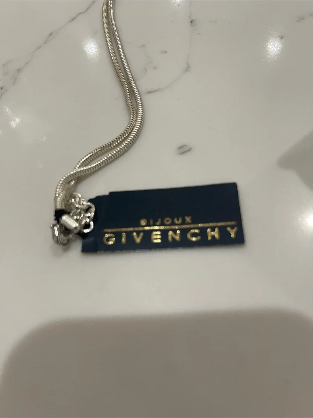 Givenchy Polished Silver Pendant Necklace